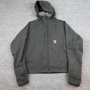 Loki All In One Softshell Jacket Mens Medium Black Hooded Full Zip Fleece